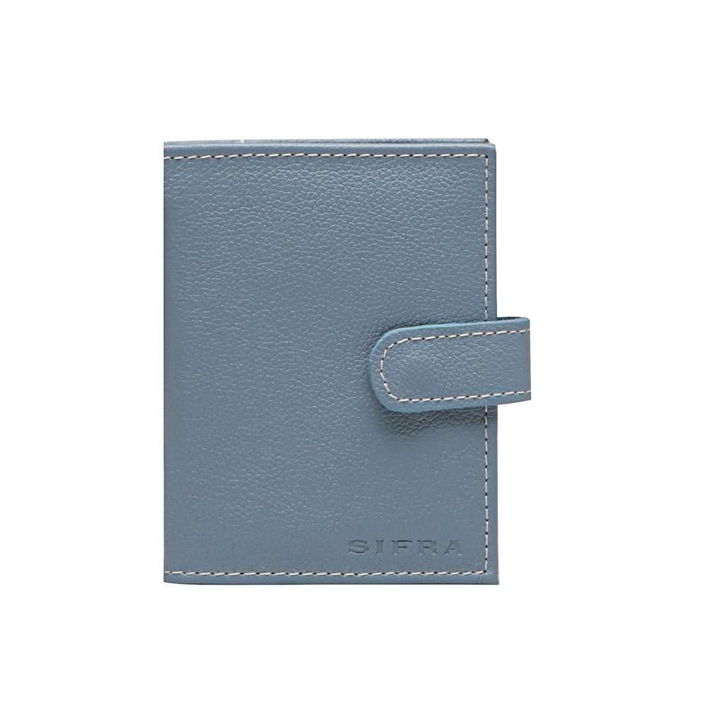 Porta Cartão e Documentos Feminino Couro Azul