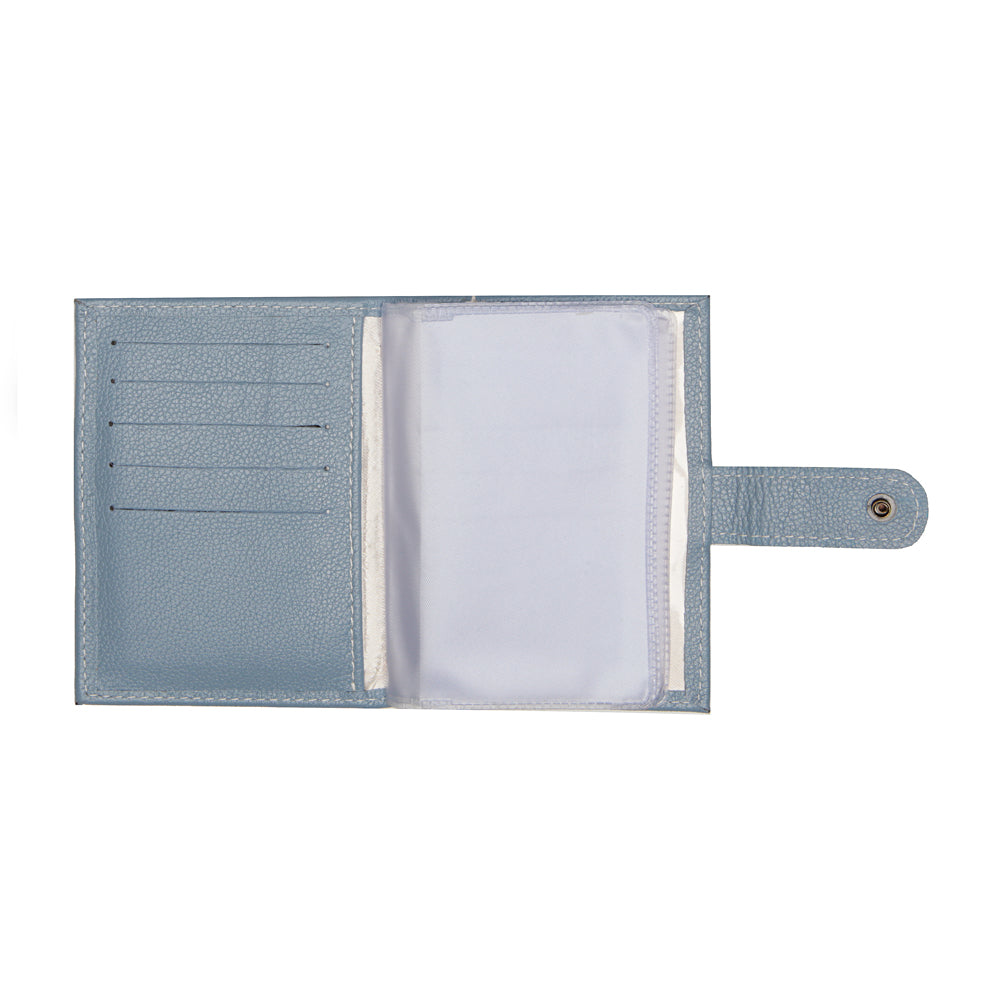 Porta Cartão e Documentos Feminino Couro Azul