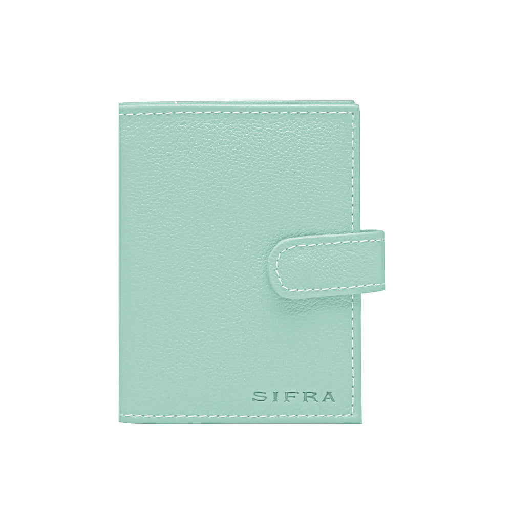 Porta Cartão e Documentos Feminino Couro Verde Claro