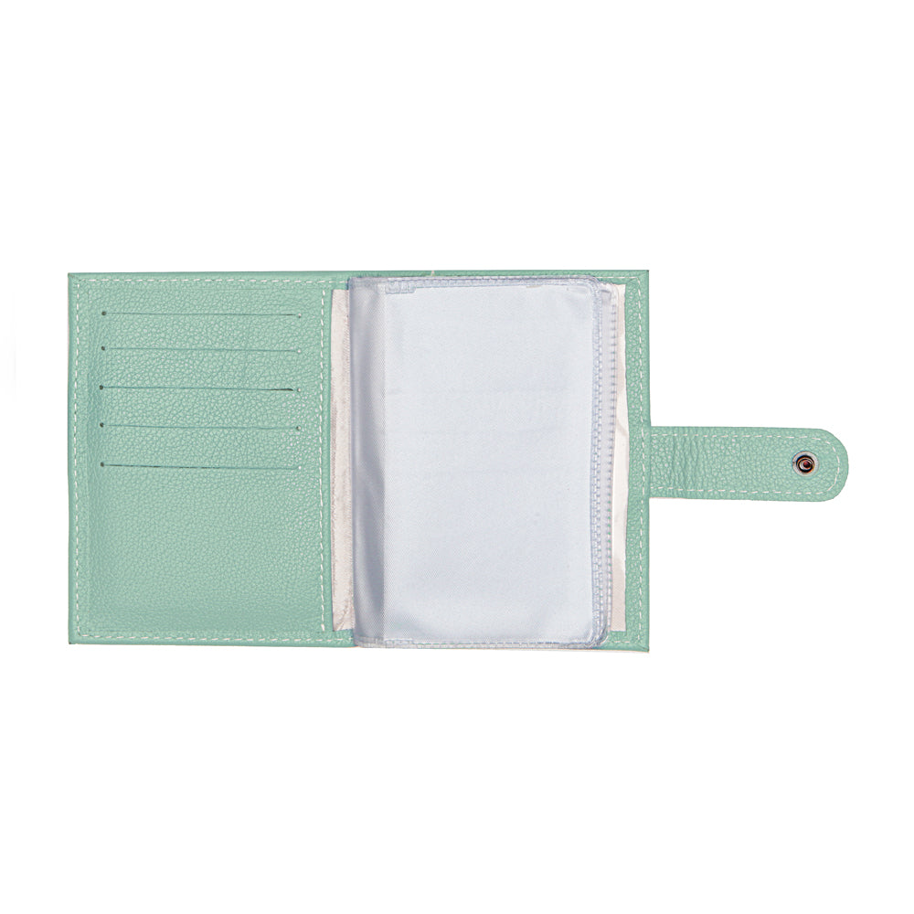 Porta Cartão e Documentos Feminino Couro Verde Claro