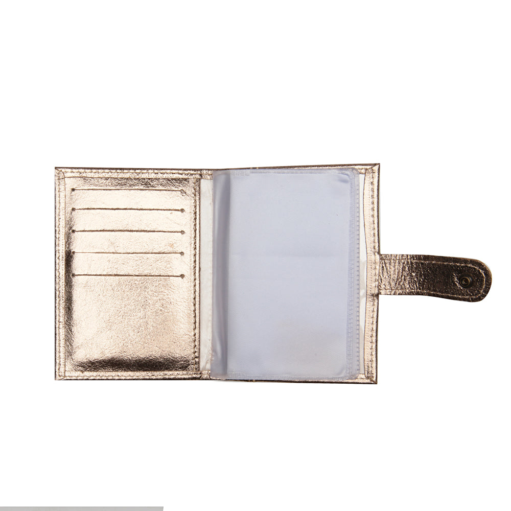 Porta Cartão e Documentos Feminino Couro Ouro Velho
