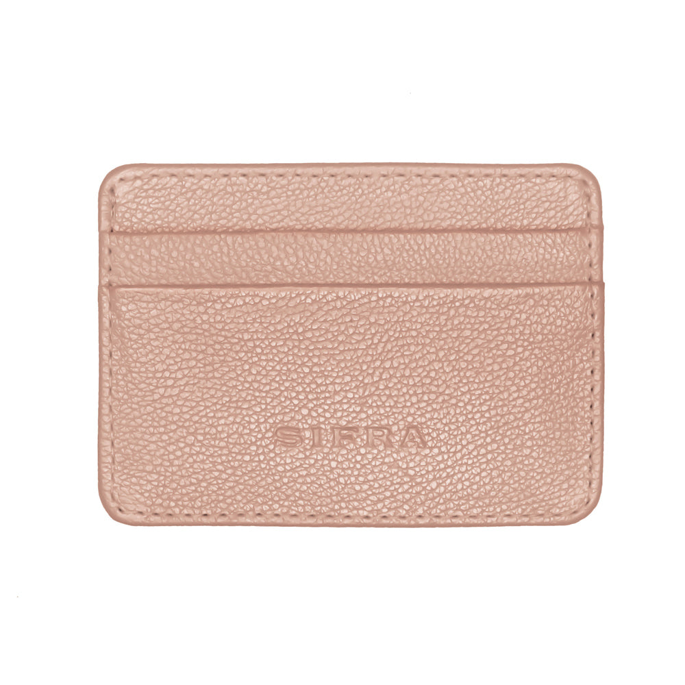 Porta Cartão Duplo Couro Rose