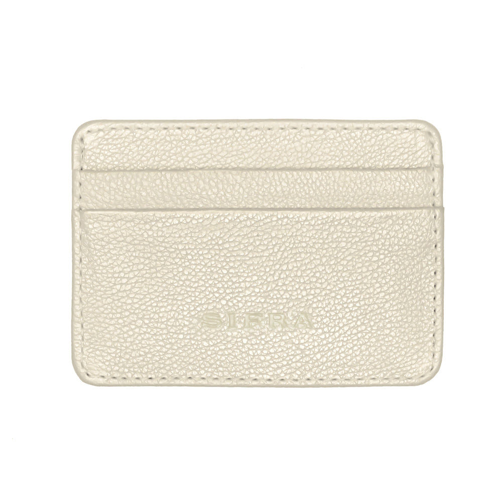 Porta Cartão Duplo Couro Off White