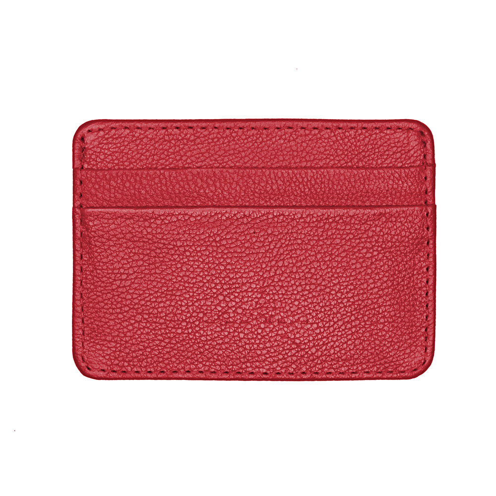 Porta Cartão Duplo Couro Vermelho