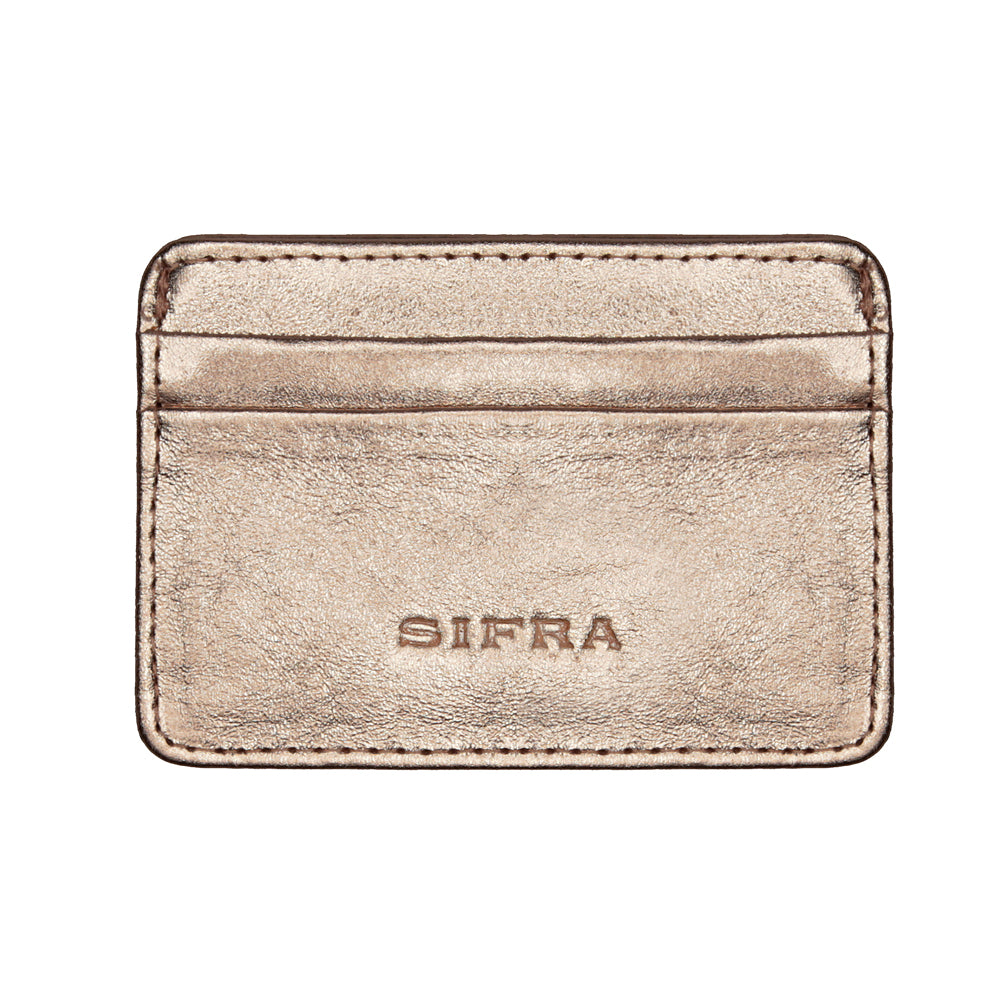 Porta Cartão Duplo Couro Ouro Velho
