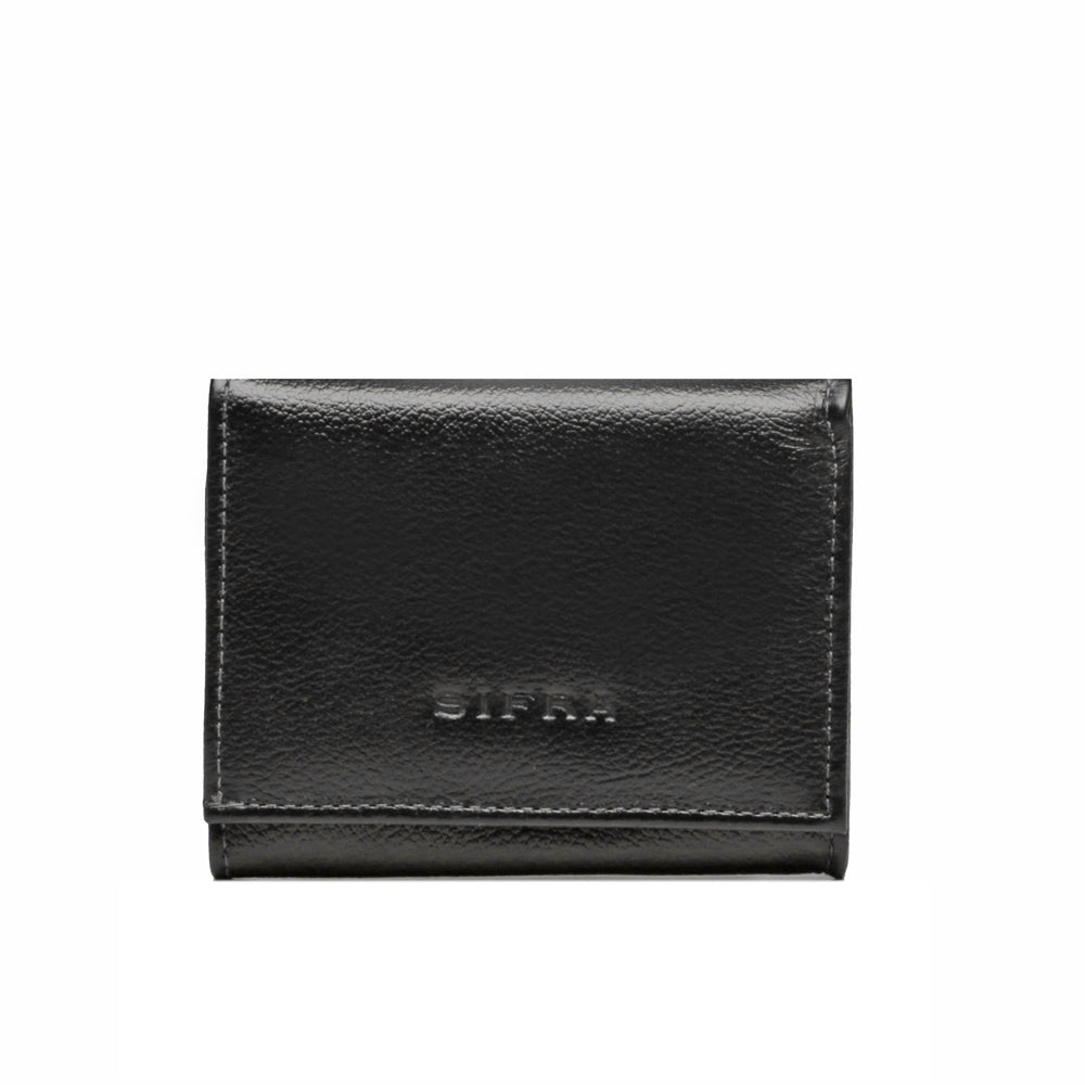Mini Porta Cartão Feminino Couro Preto
