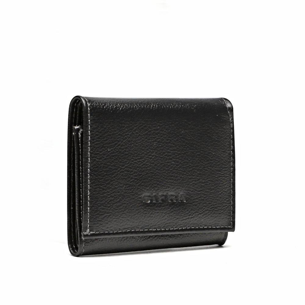 Mini Porta Cartão Feminino Couro Preto