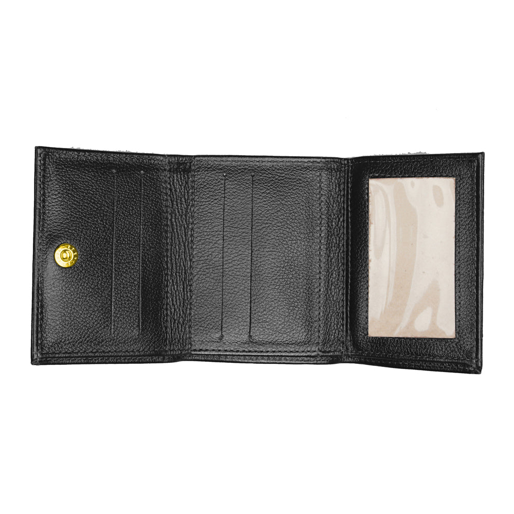 Mini Porta Cartão Feminino Couro Preto