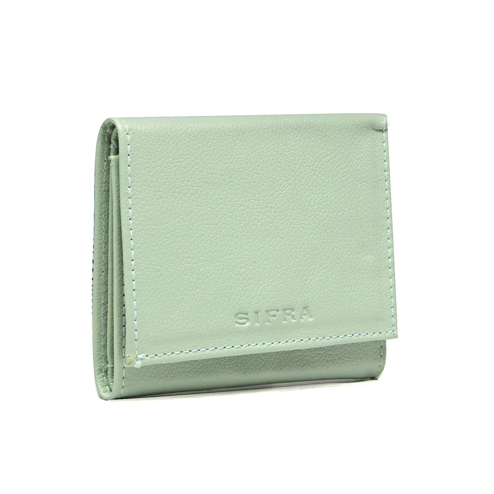 Mini Porta Cartão Feminino Couro Verde Claro
