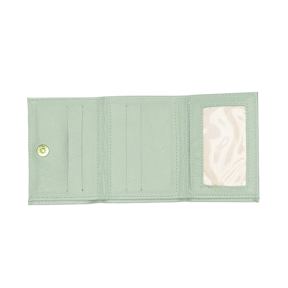 Mini Porta Cartão Feminino Couro Verde Claro