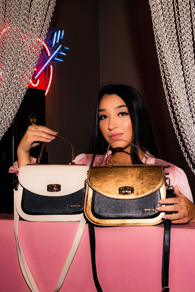 Bolsa Estruturada Mão Couro Off White Nice