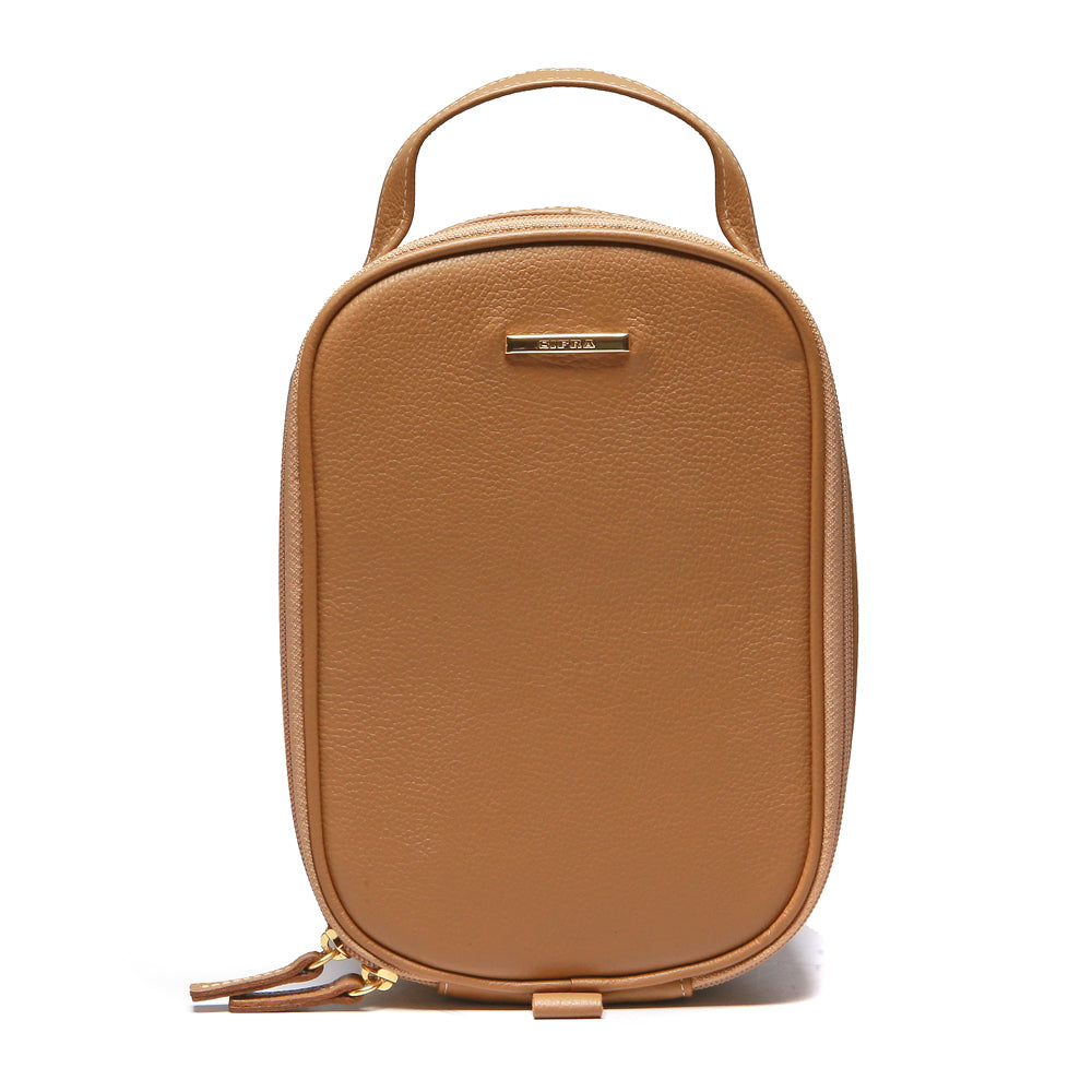 Kit Nécessaires Para Viagem Couro Caramelo