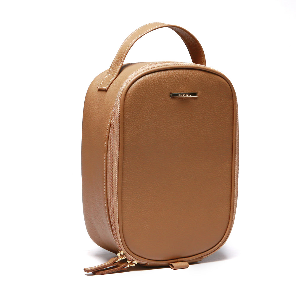 Kit Nécessaires Para Viagem Couro Caramelo