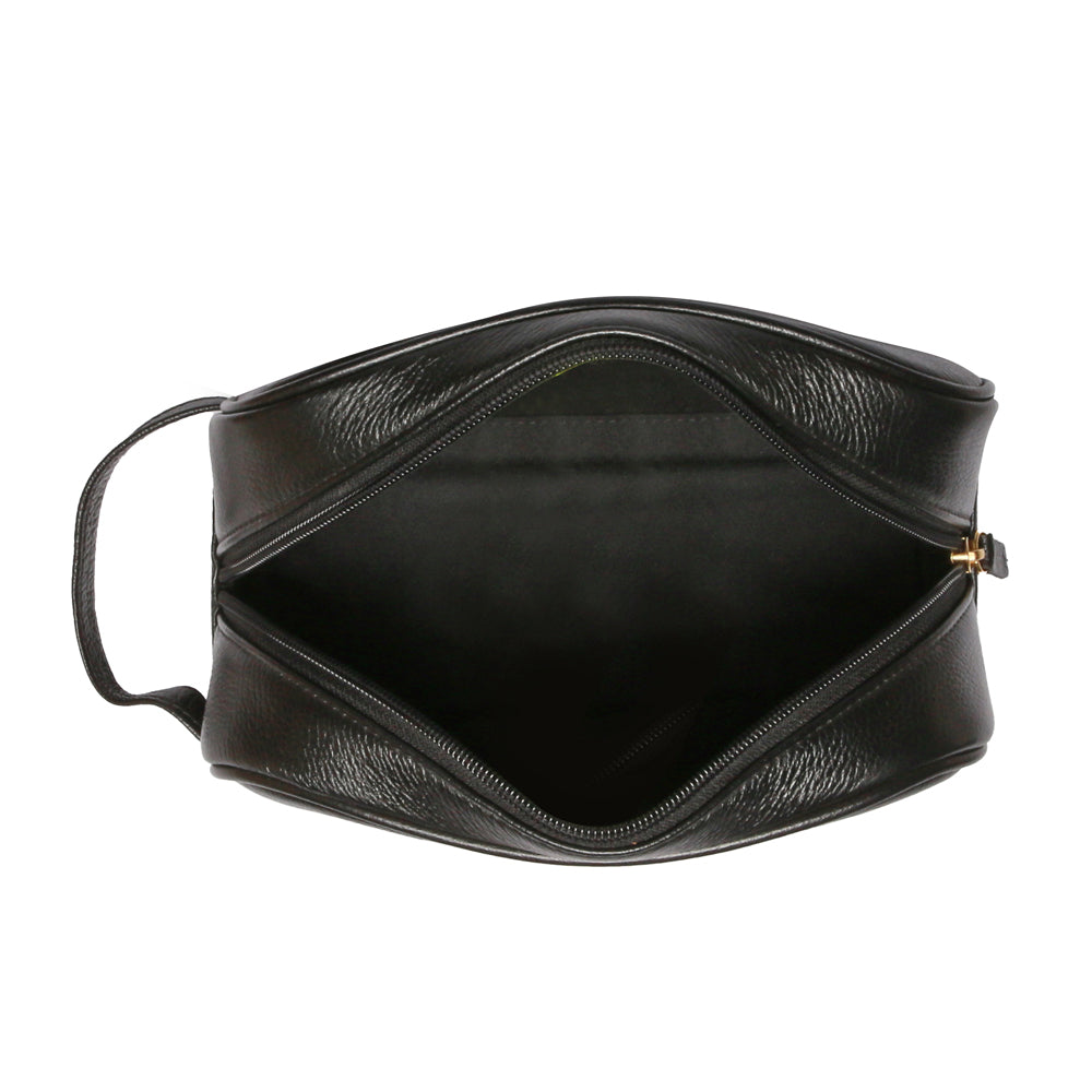 Kit Nécessaires Para Viagem Couro Preto