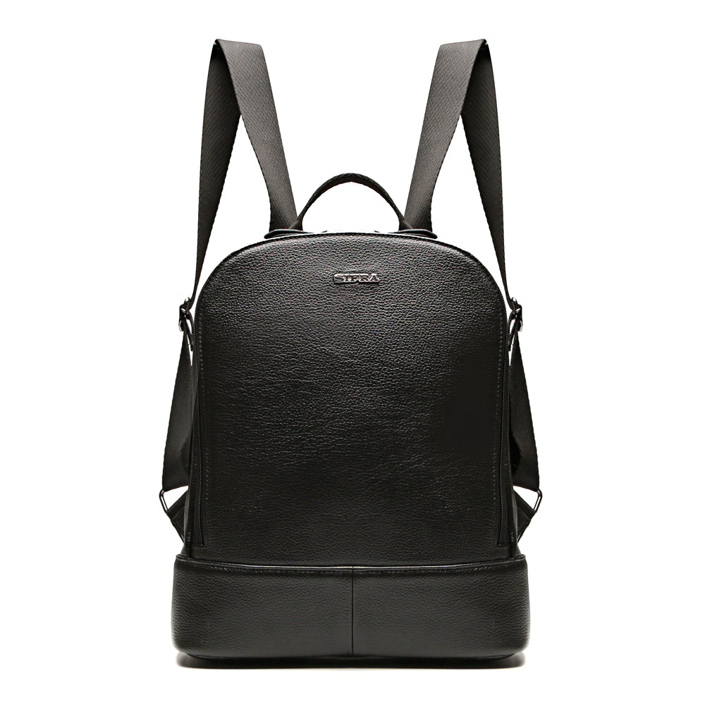 Mochila Feminina De Couro Média Preta Amy