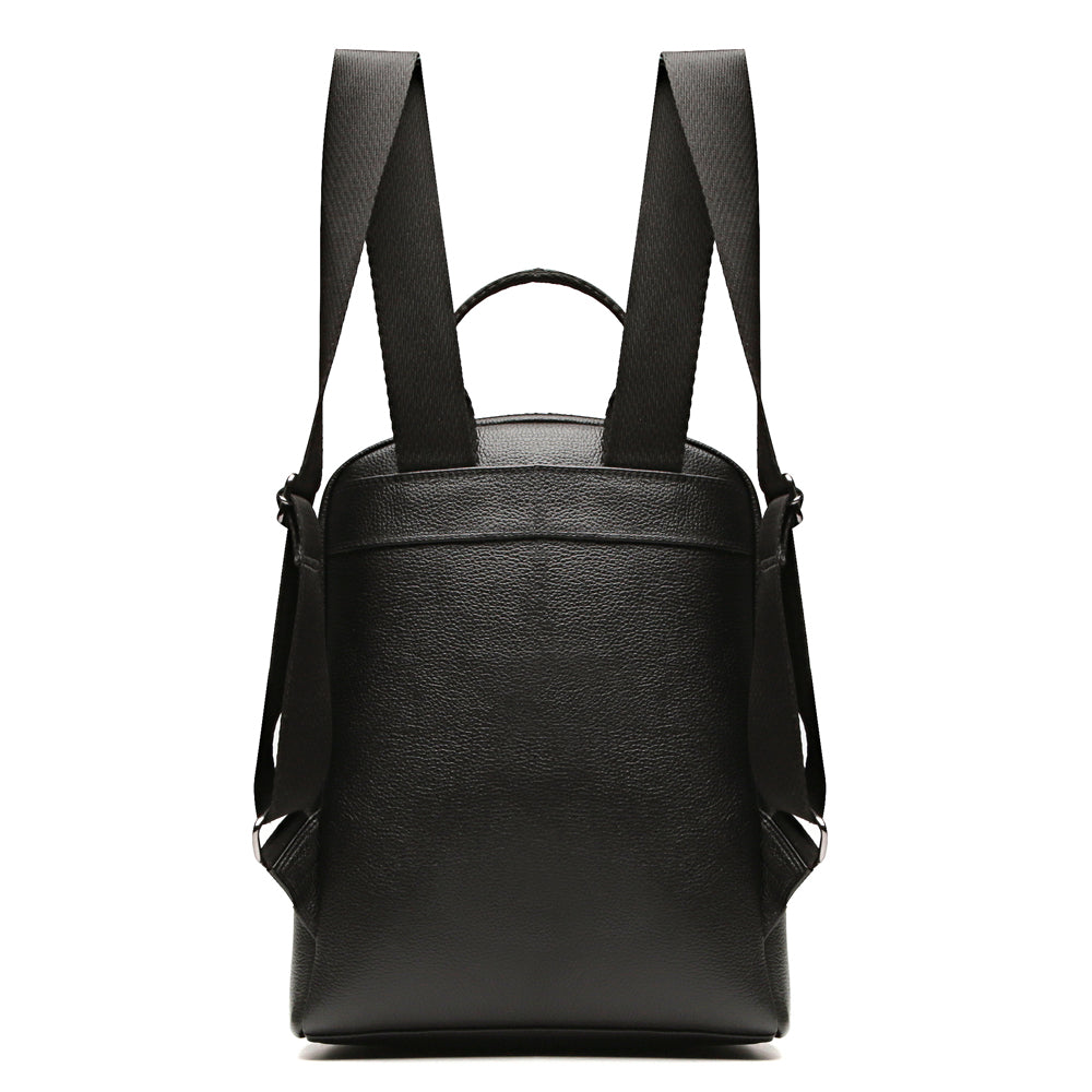 Mochila Feminina De Couro Média Preta Amy