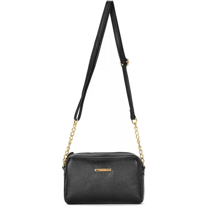 Bolsa Feminina Clutch Pequena Couro Preta Nic