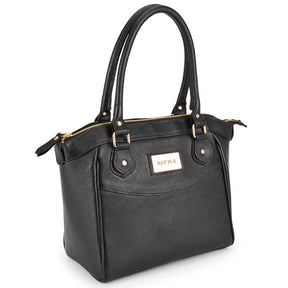 Bolsa Feminina de Ombro Média Couro Preto Leni