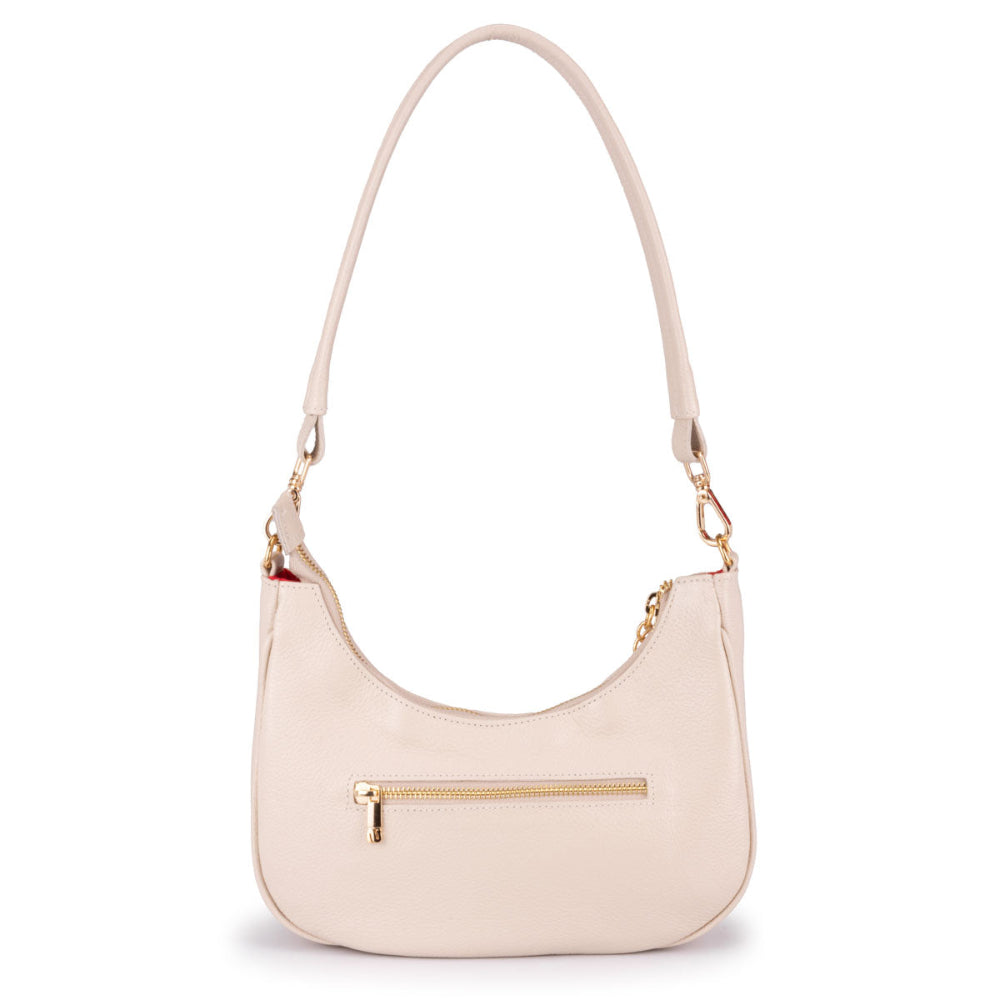 Bolsa Baguete Média Couro Off White Lorena