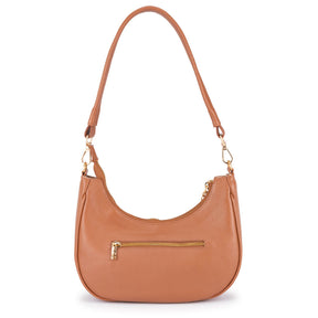 Bolsa Baguete Média Couro Caramelo Lorena