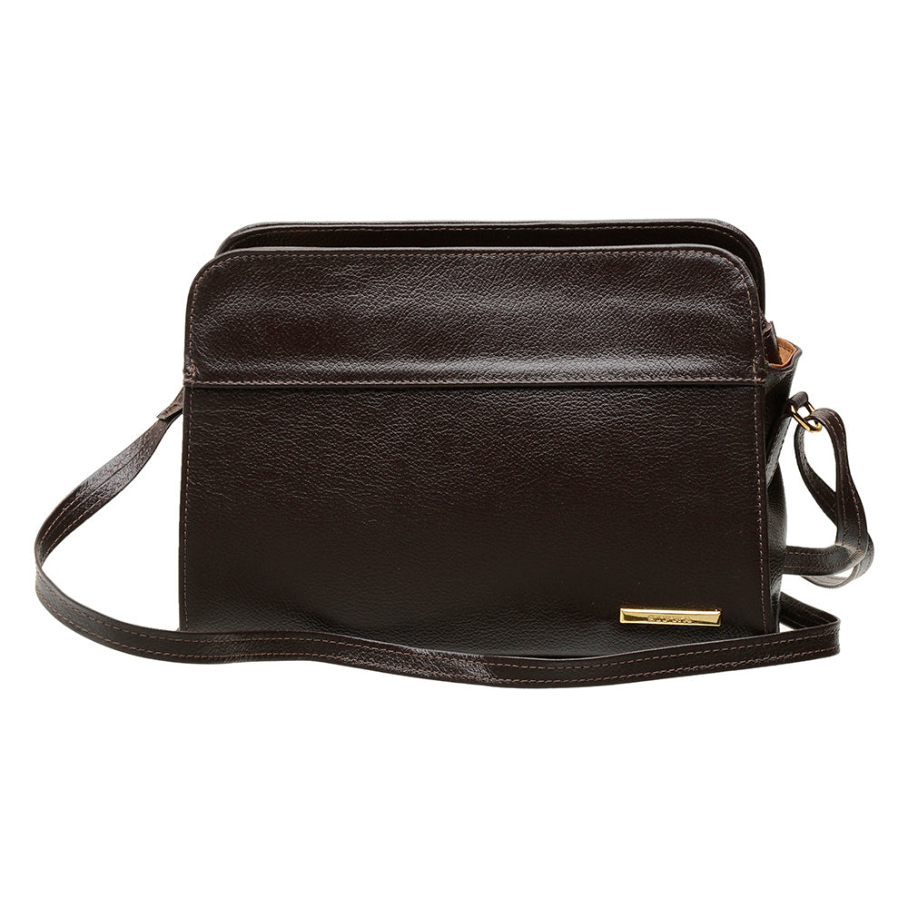 Bolsa Clutch Pequena Couro Café Peyton