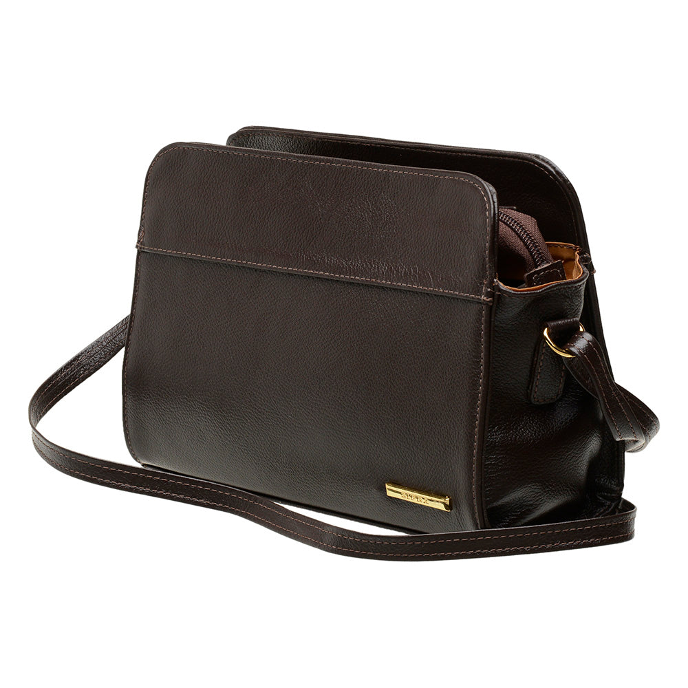 Bolsa Clutch Pequena Couro Café Peyton