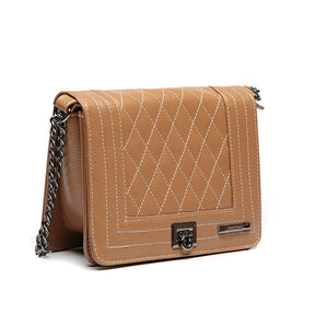 Bolsa Clutch Pequena Couro Caramelo Onix Lua