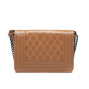 Bolsa Clutch Pequena Couro Caramelo Onix Lua