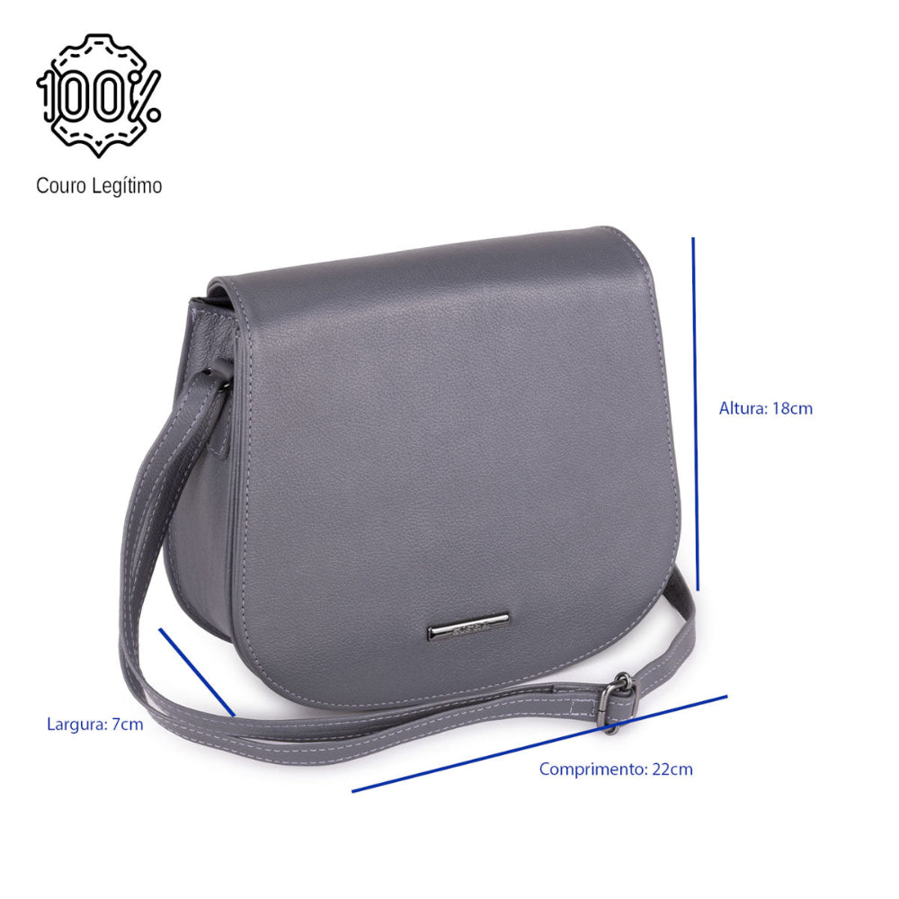 Bolsa Clutch Pequena Couro Grafite Bia