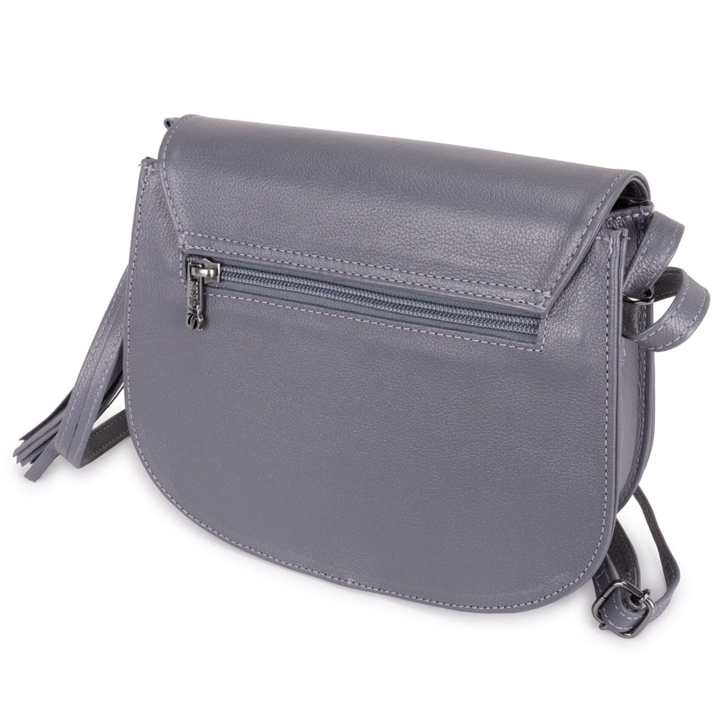 Bolsa Clutch Pequena Couro Grafite Bia