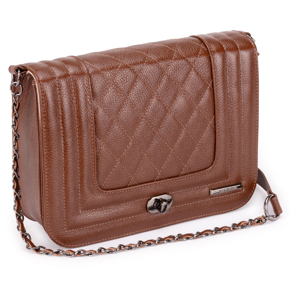 Bolsa Clutch Pequena Couro Marrom Classic Alice