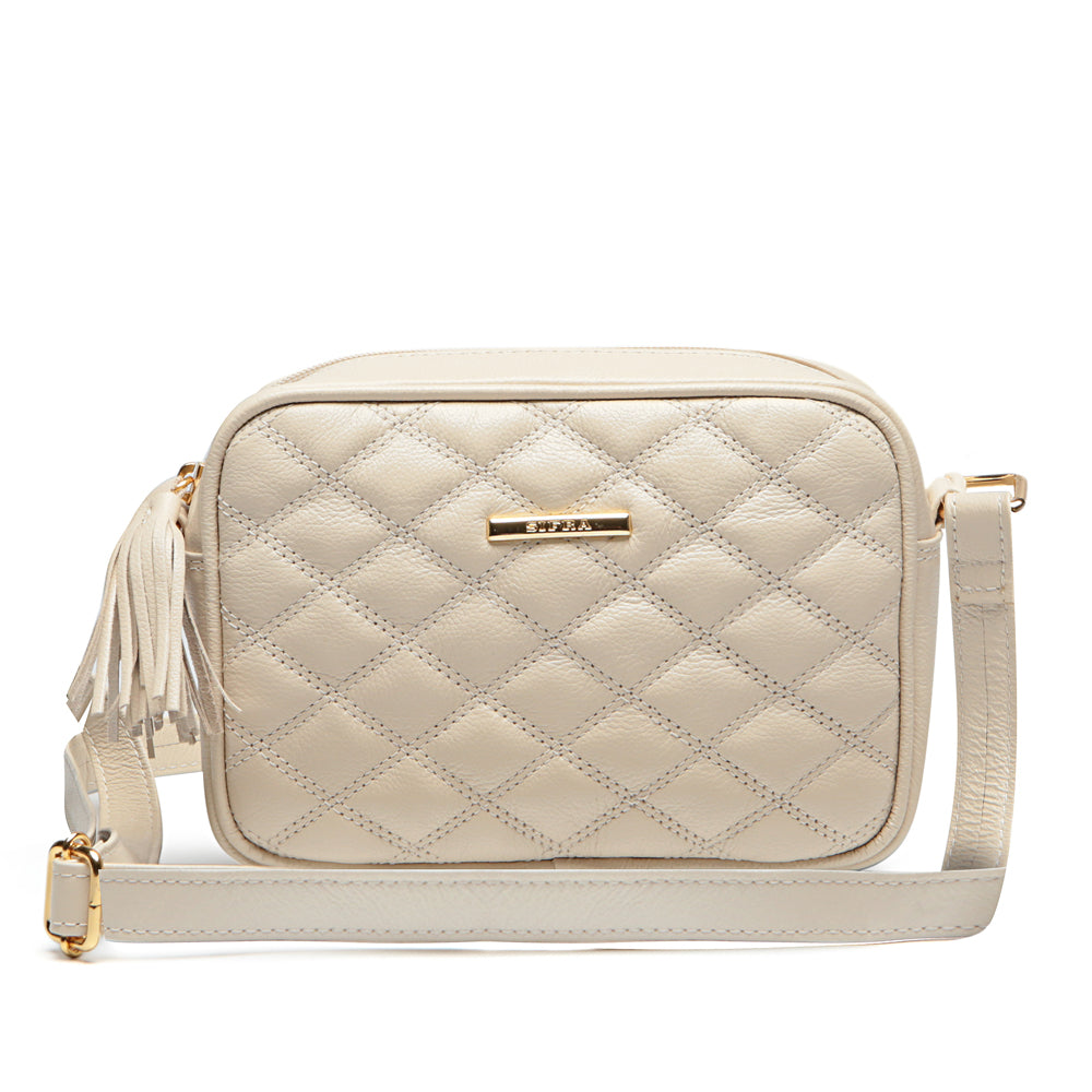 Bolsa Clutch Pequena Couro Off White Isís
