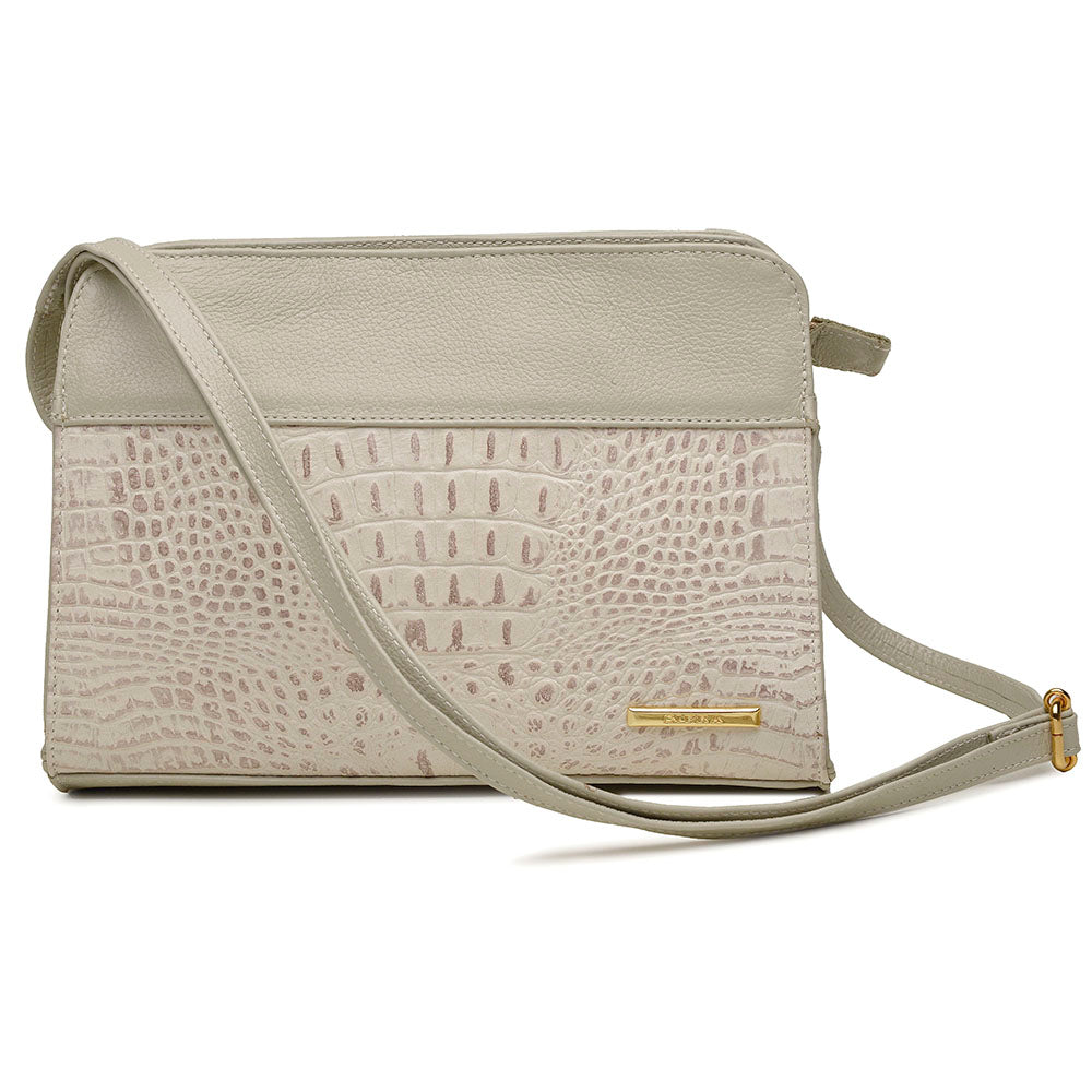 Bolsa Clutch Pequena Couro Off White Peyton