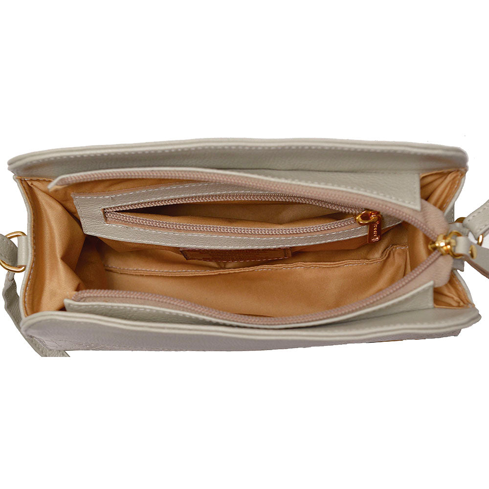 Bolsa Clutch Pequena Couro Off White Peyton
