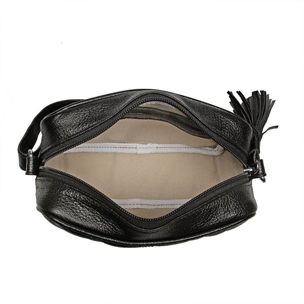 Bolsa Clutch Pequena Couro Preta Onix Isís