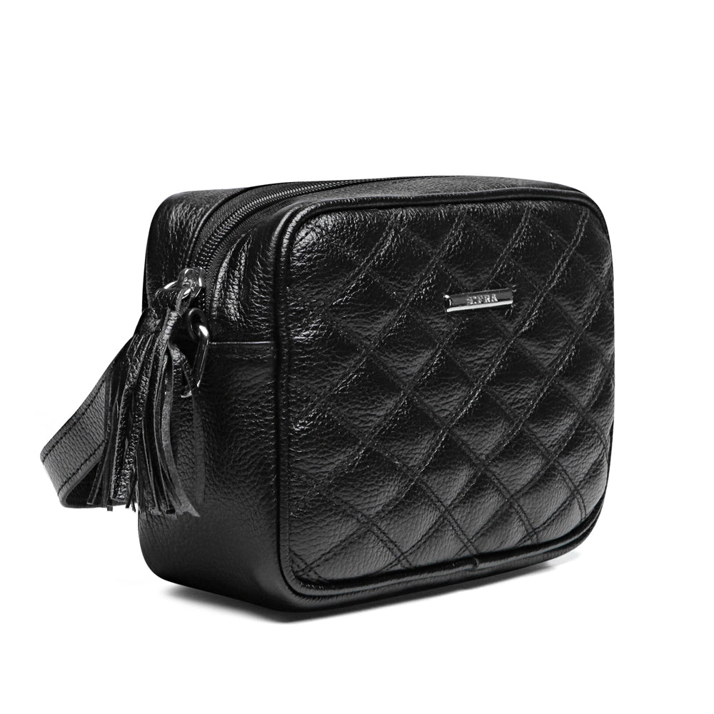 Bolsa Clutch Pequena Couro Preta Onix Isís