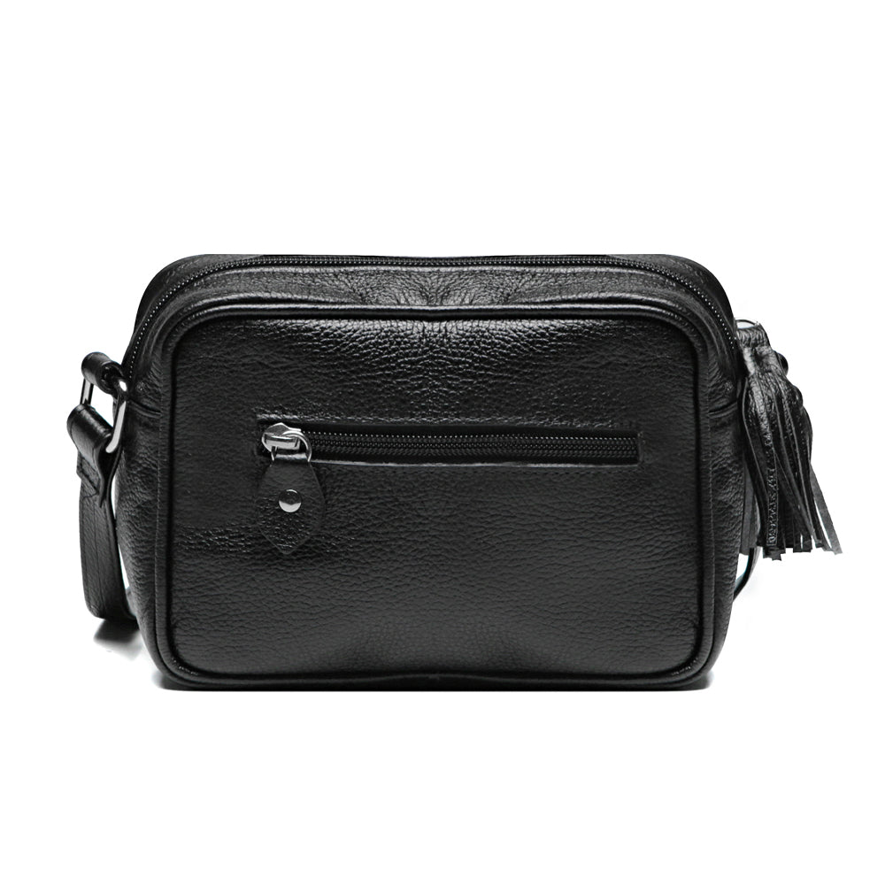 Bolsa Clutch Pequena Couro Preta Onix Isís