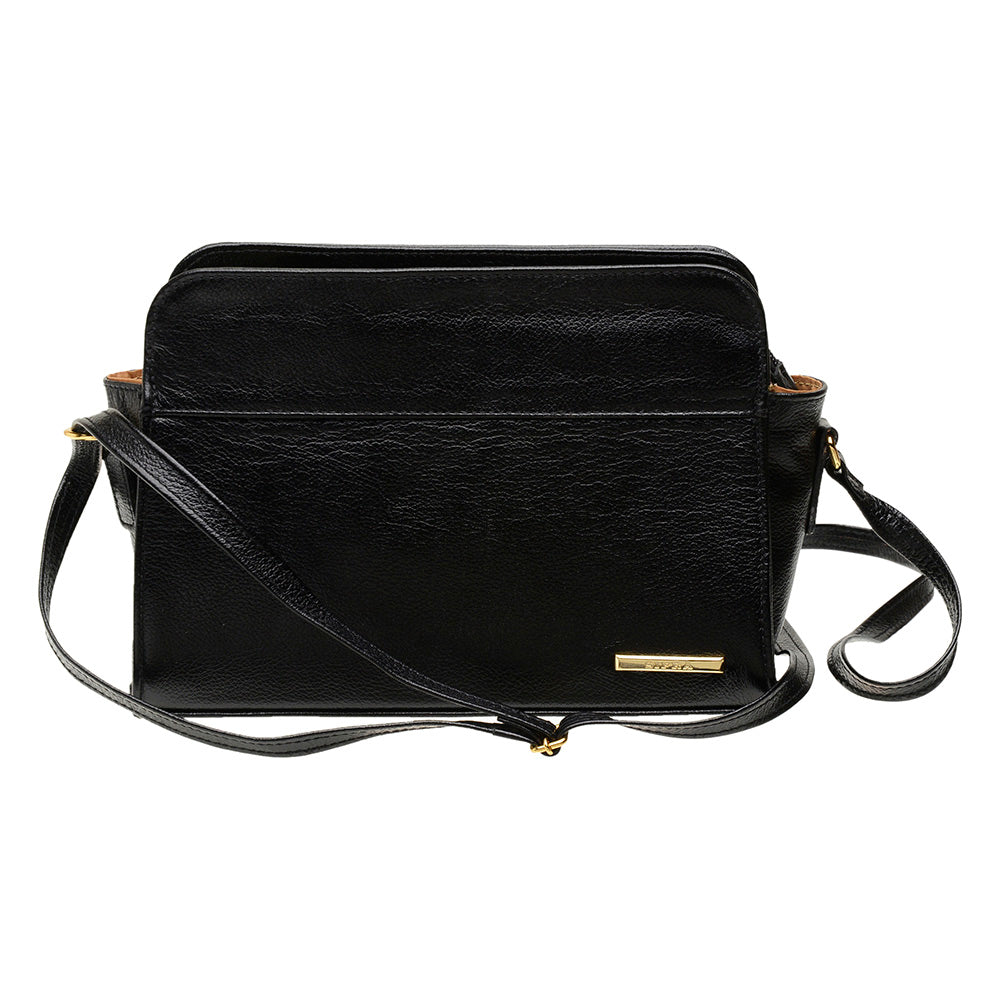 Bolsa Clutch Pequena Couro Preta Peyton