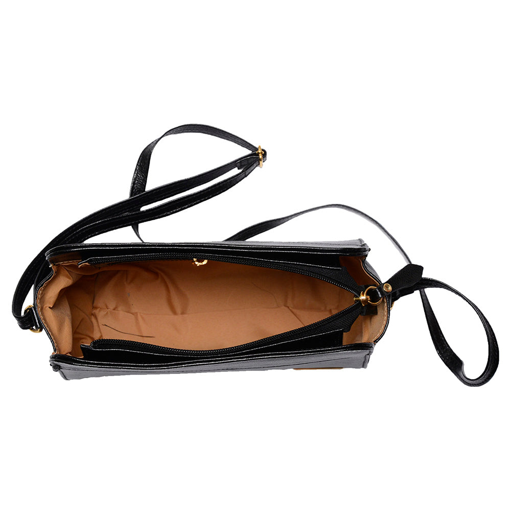 Bolsa Clutch Pequena Couro Preta Peyton