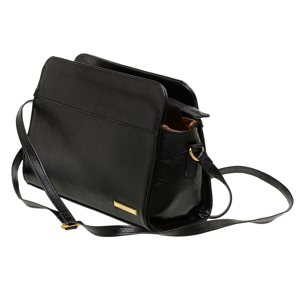 Bolsa Clutch Pequena Couro Preta Peyton