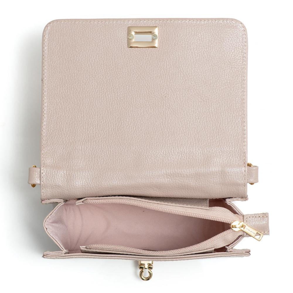 Bolsa Clutch Pequena Couro Rosé Lua