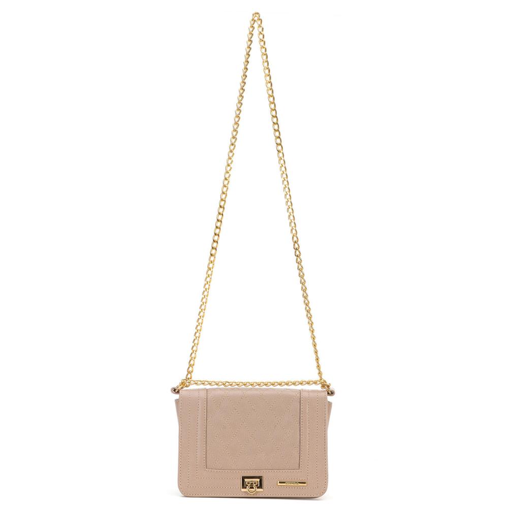 Bolsa Clutch Pequena Couro Rosé Lua