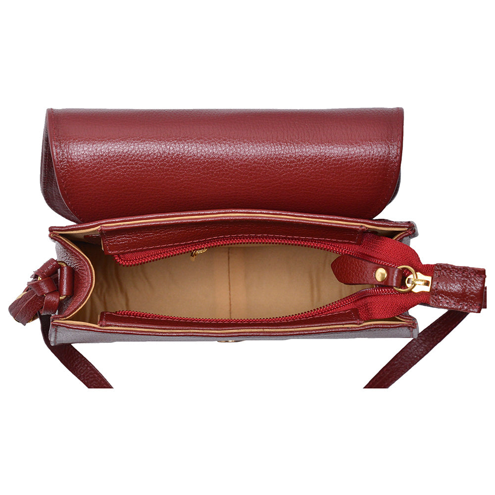 Bolsa Clutch Pequena Couro Vermelho Bia