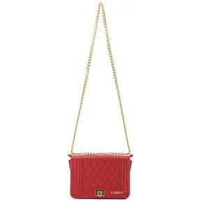 Bolsa Clutch Pequena Couro Vermelho Lua