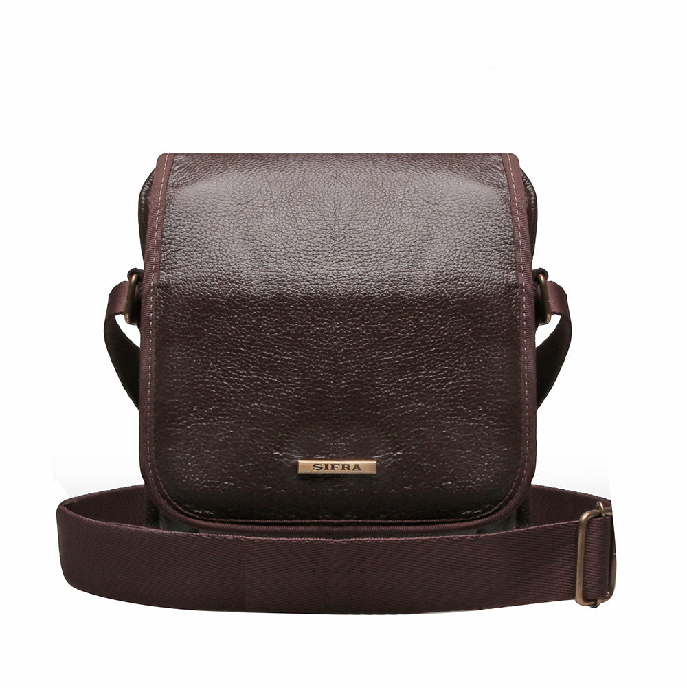 Bolsa Crossbody Masculina Couro Café Noah