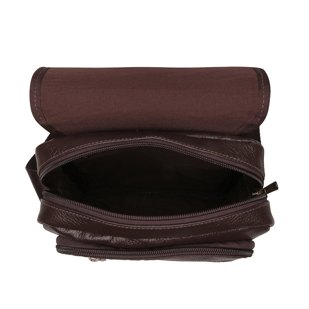 Bolsa Crossbody Masculina Couro Café Noah