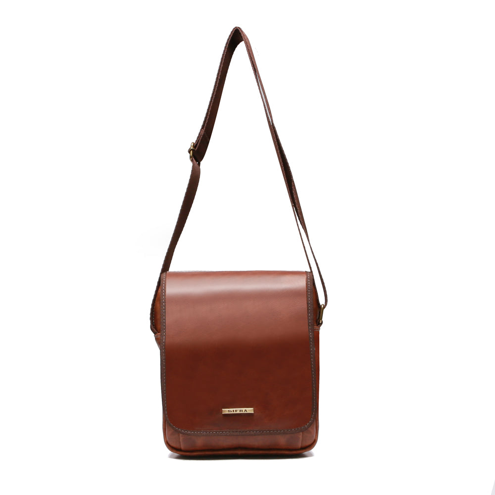 Bolsa Crossbody Masculina Couro Marrom Noah