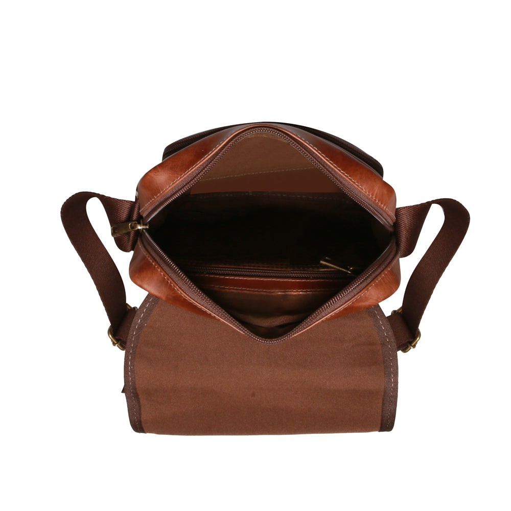 Bolsa Crossbody Masculina Couro Marrom Noah