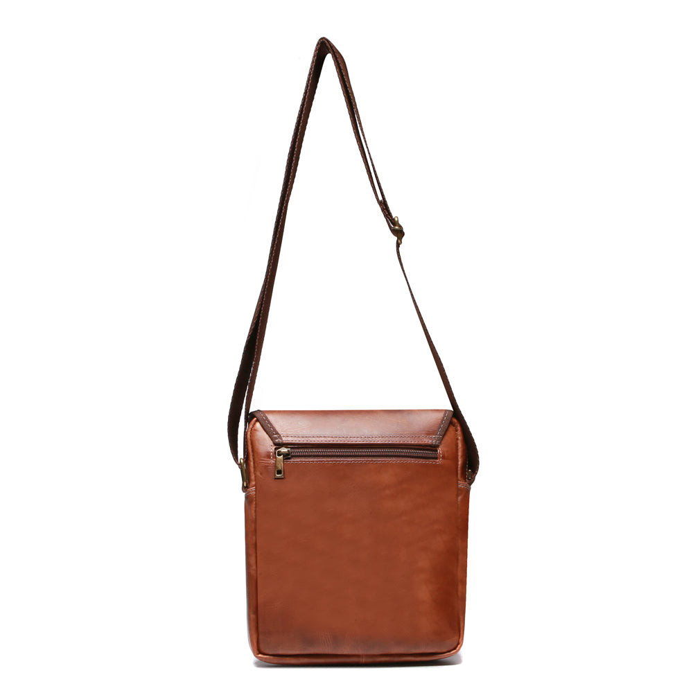 Bolsa Crossbody Masculina Couro Marrom Noah