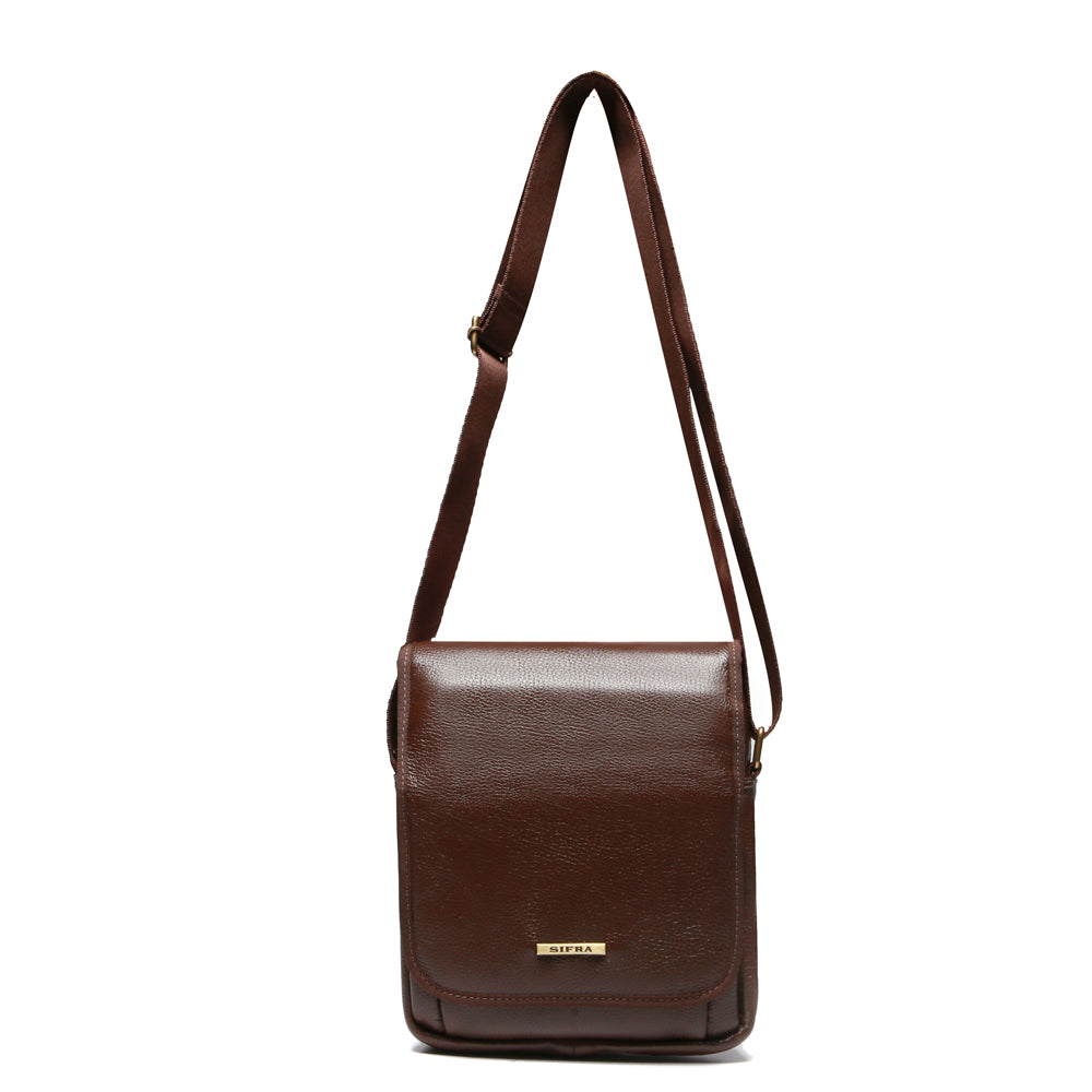 Bolsa Crossbody Masculina Couro Marrom Noah